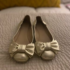 Tory Burch Gold Flats